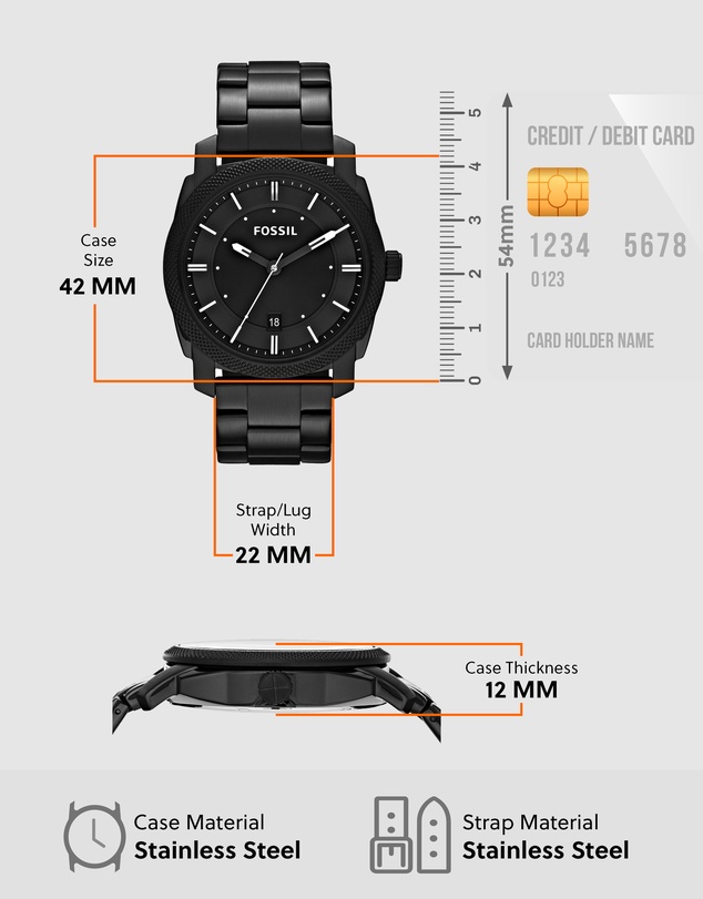 Fossil - Machine Black Analogue Watch