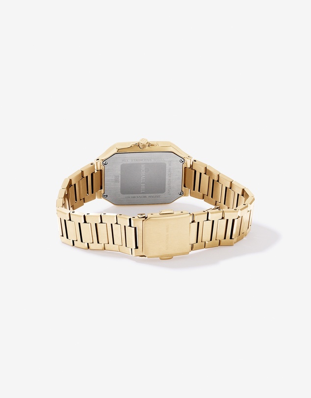 Michael Hill - Men's Quartz Watch with Black Dial in Gold Tone Stainless Steel