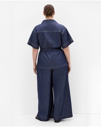City Chic - Plus size Mikayla Denim Shirt - dark wash