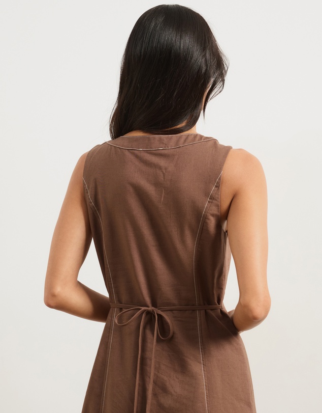 Atmos&Here - Cara Contrast Bind Midi Dress