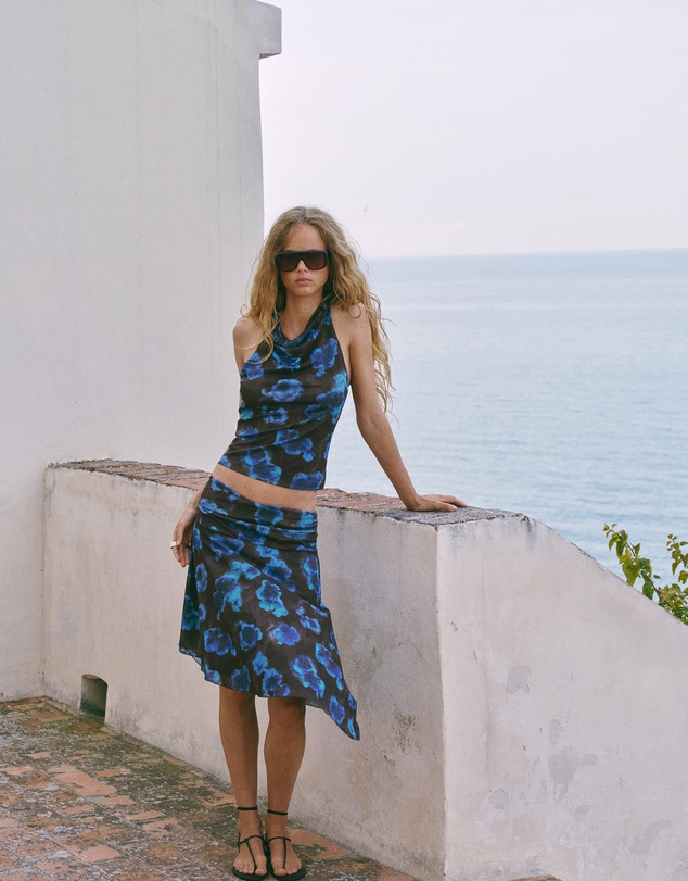 M.N.G - Asymmetrical Printed Skirt