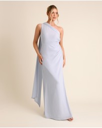 Six Stories - One Shoulder Neck Tie Chiffon Bridesmaid Dress
