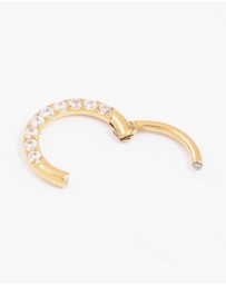 Lovisa - Gold Plated Titanium Cubic Zirconia Clicker Ring 6mm