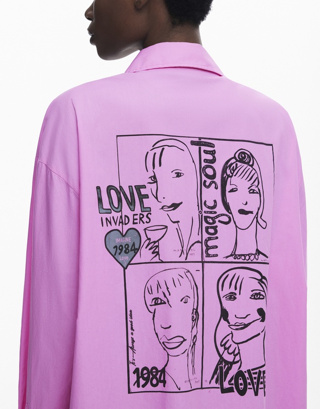 Desigual - Oversized comic strip shirt