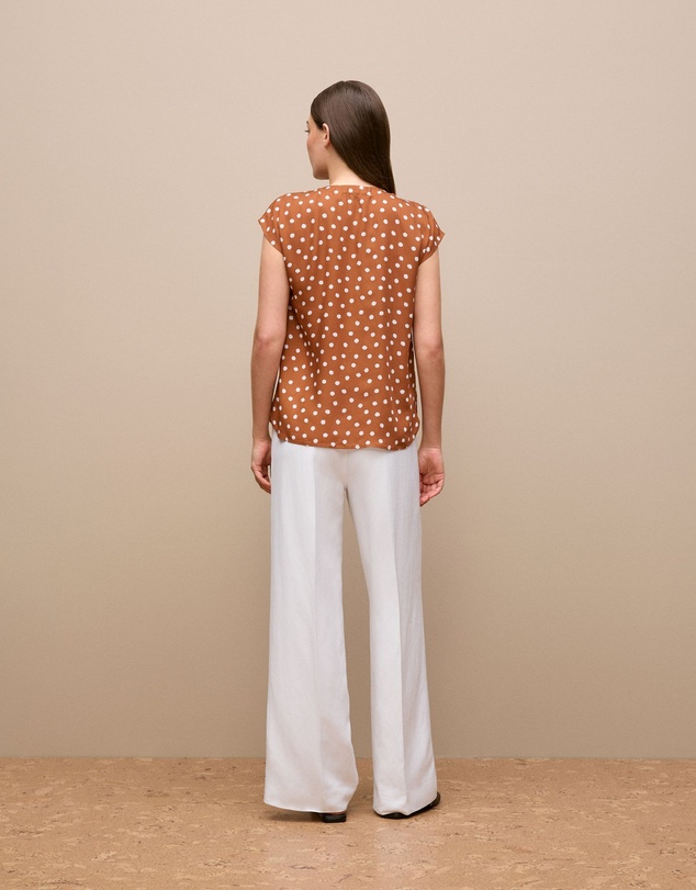 Trenery - Spot Modal Cap Sleeve Blouse in Burnt Orange
