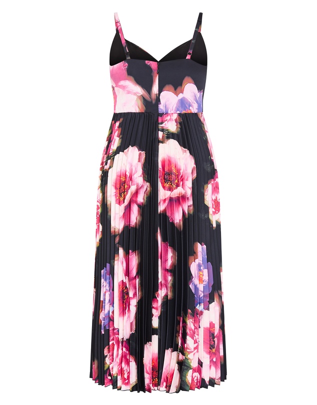City Chic - Ariana Pleat Print Maxi Dress