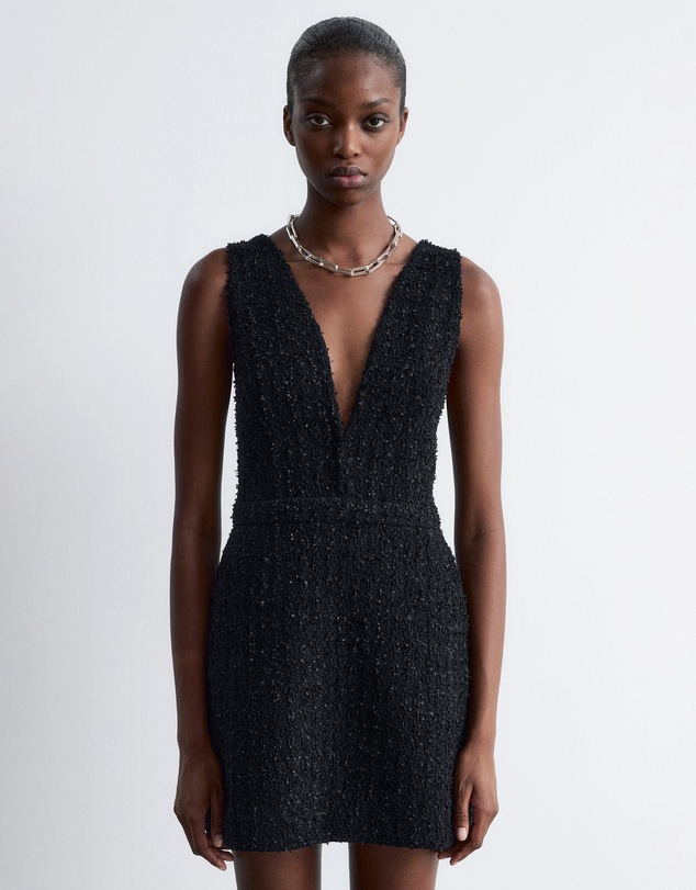 & Other Stories - Textured V-Neck Mini Dress