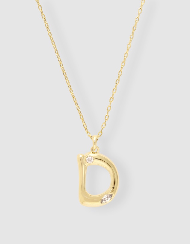 Wanderlust + Co - Alphabet Bubble Pendant Necklace - Letter D