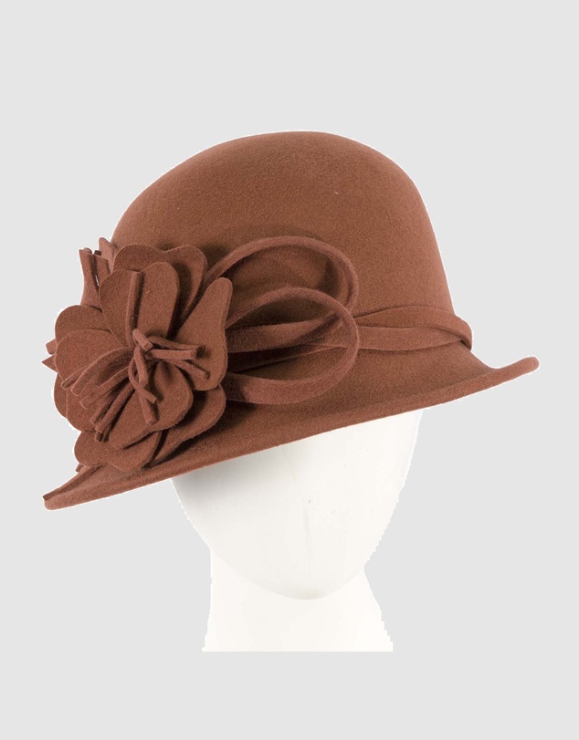 Max Alexander - Winter Felt Orange Cloche Hat