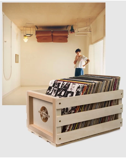 Sony Music - Crosley Record Storage Crate & Harry Styles Harry's House Vinyl Album Bundle