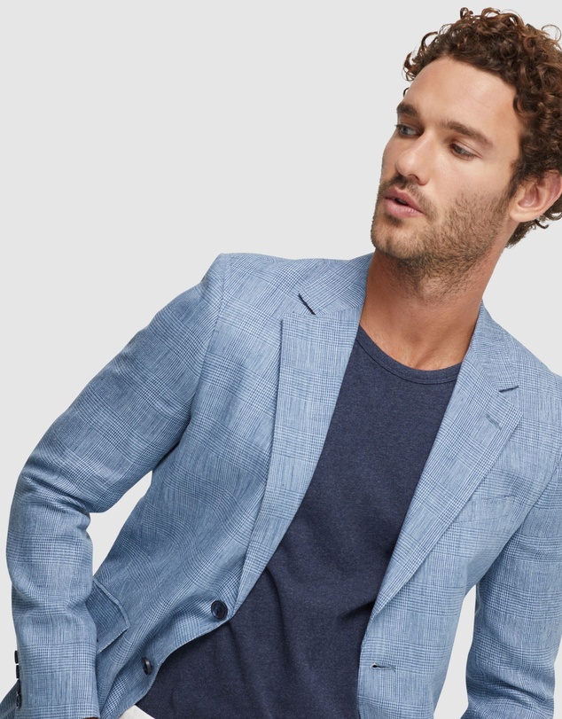 Oxford - Blake Linen Check Blazer