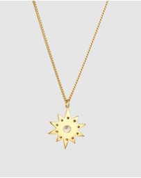 Elli Jewelry - Necklace Zirconia Star 925 Sterling Silver Gold-Plated