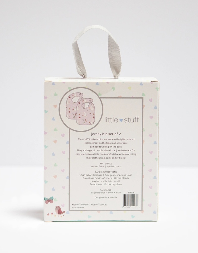 Little Stuff - Butterfly Garden Jersey Bibs Set Of 2