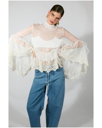 Bardot - Anyssa Lace Edge Ruffle Blouse