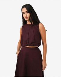 Forcast - Kenya 2 Ruched Linen Top