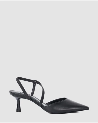 Dune London - Citrus - Black Leather