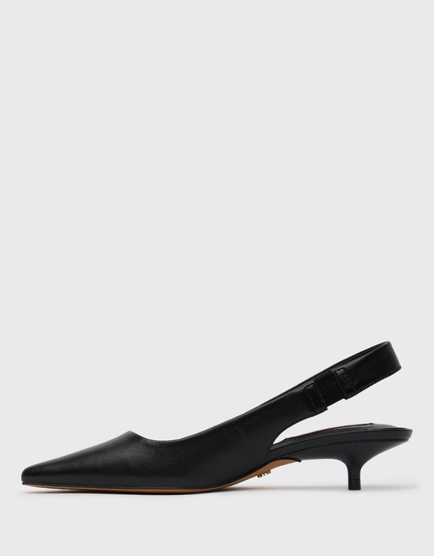 Betts - Leila Leather Slingback Stiletto Heel Pumps