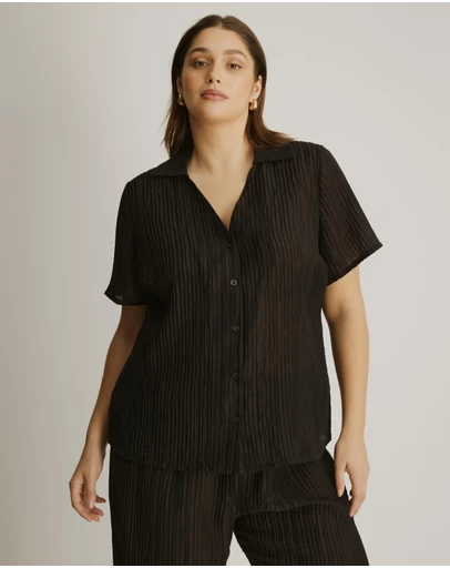 Atmos&Here Curvy - Calista Plisse Shirt