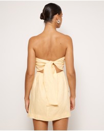 AERE - Fia Linen Strapless Mini Dress