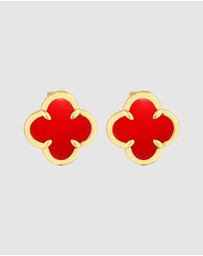 Elli Jewelry - Earrings Stud Cloverleaf 925 Sterling Silver Gold-Plated