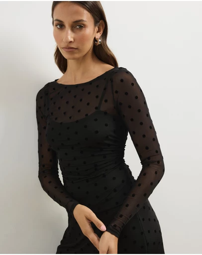 Atmos&Here - Aria Polka Dot Long Sleeve Top