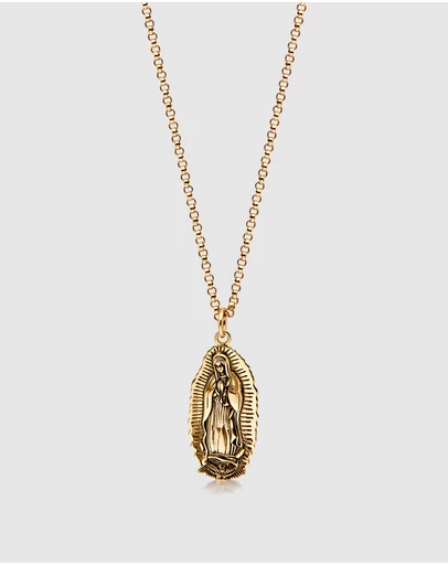 Nialaya Jewellery - Men's Necklace with Our Lady of Guadalupe Pendant