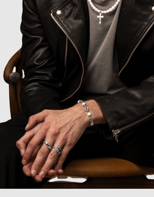 Nialaya Jewellery - Mariner Bracelet with Pearls