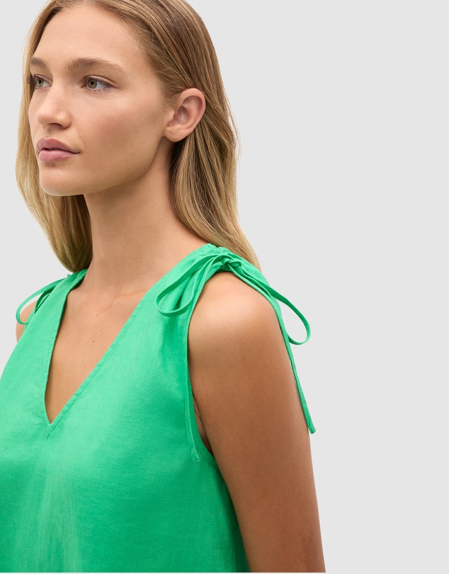Seed Heritage - Linen Tie Shoulder V Neck Mini Dress