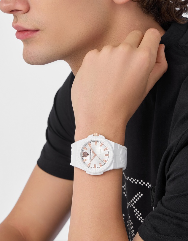 Plein Sport - PLEIN LASERSTRIKE 42mm White Silver Dial and White Silicone Strap