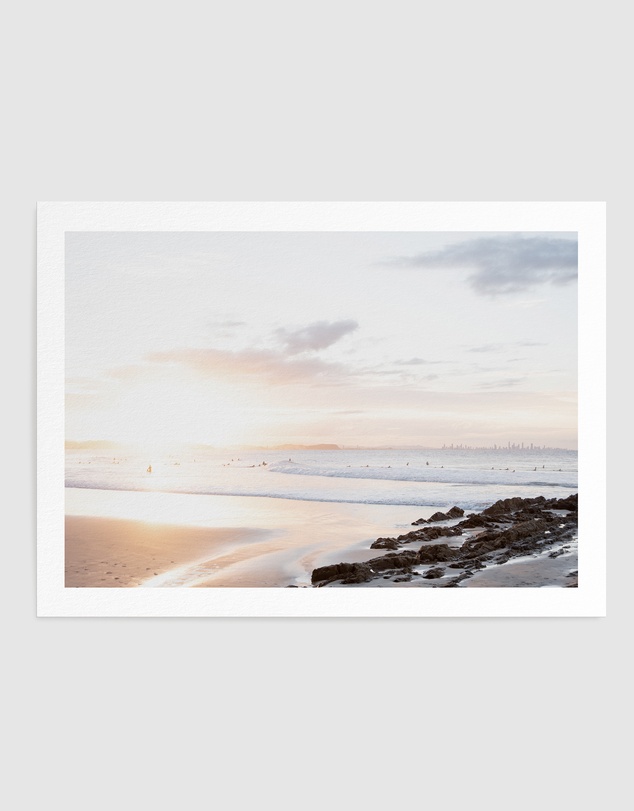 Olive et Oriel - Sunset at SnapperRocks Art Print