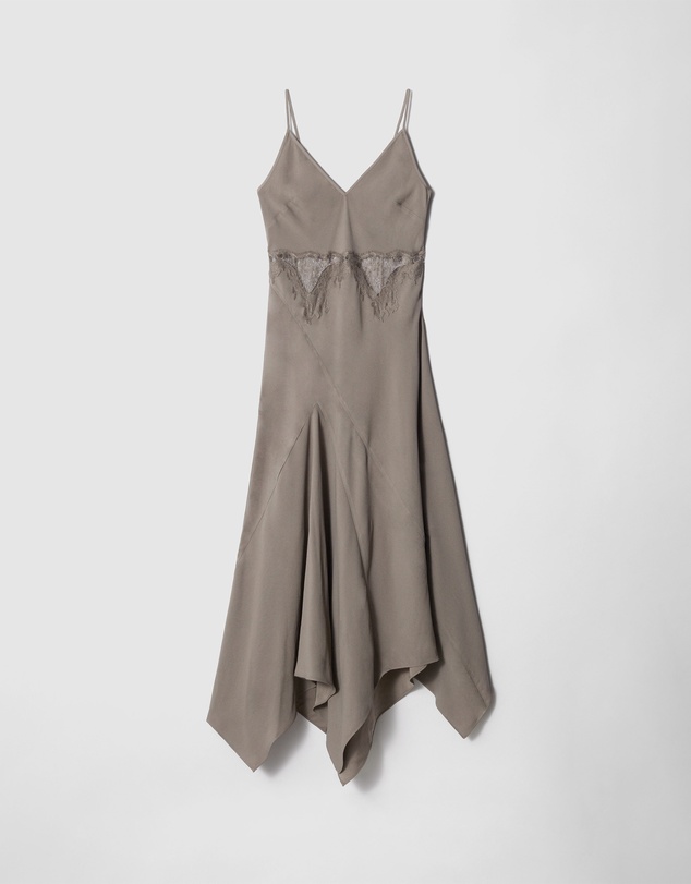 & Other Stories - Asymmetrical Satin Slip Midi Dress
