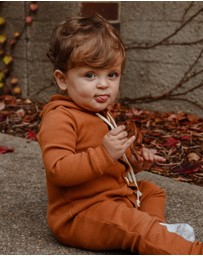 WITH LOVE FOR KIDS - Basics Thick Ribbed Hooded All In One - Babies