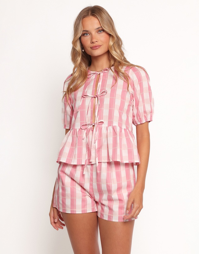 Petal & Pup - Deborah Short Set - Pink Gingham