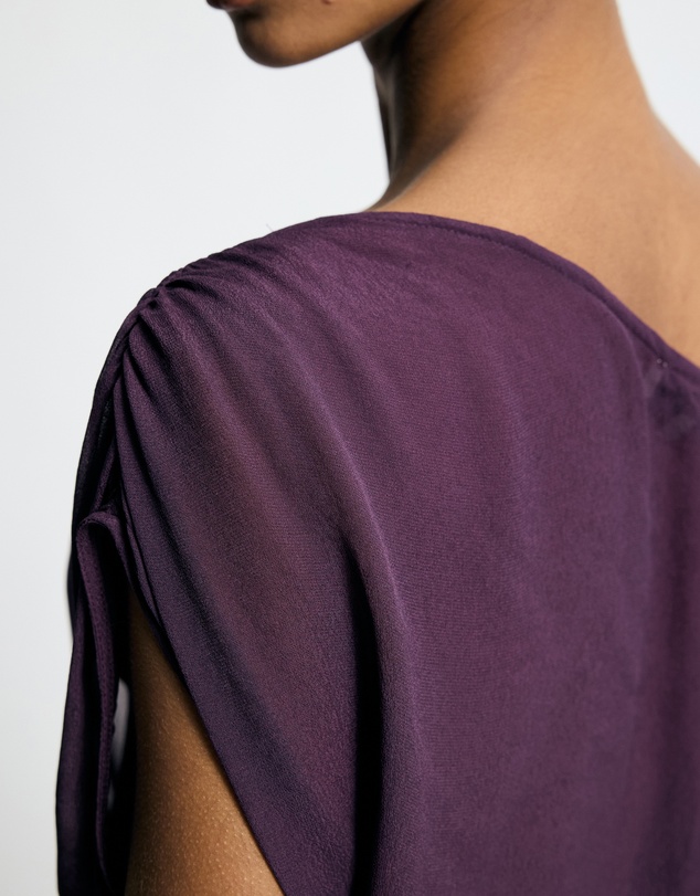 Lover - Mira Jersey And Georgette Asymmetric Top
