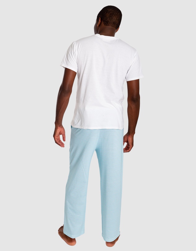 Sant And Abel - Men's Sky Blue Jersey Stripe PJ Pants