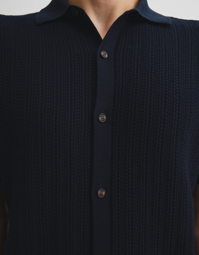Country Road - Cotton Short Sleeve Textured Knit Shirt