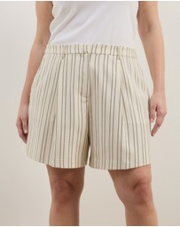 Atmos&Here Curvy - Dune Stripe Tailored Shorts