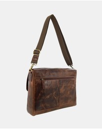 Pierre Cardin - Pierre Cardin Men's Leather Refined Messenger/Computer Bag