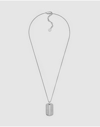 Fossil - Knox Stainless Steel Dog Tag Necklace
