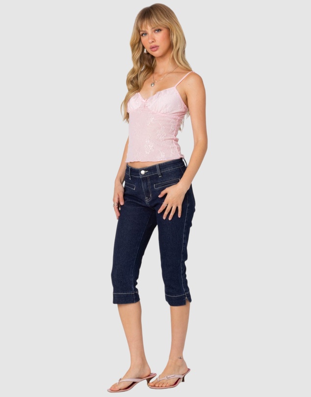 EDIKTED - Angelina Sheer Lace Tank Top