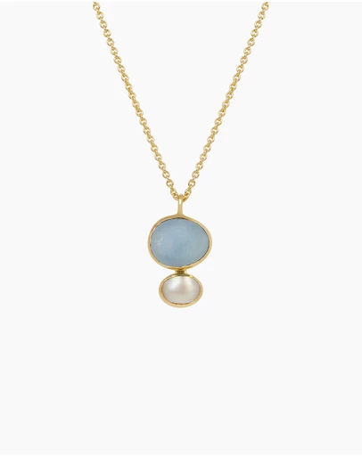 Bianc - Cubism Necklace Milky Aquamarine