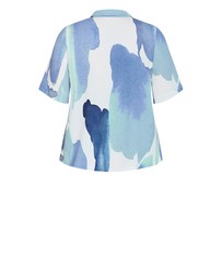 City Chic - Plus Size Surface Level Print Shirt - light blue