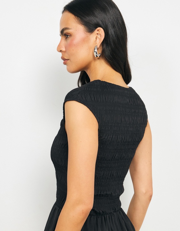 AERE - Esme Shirred Cotton Midi Dress