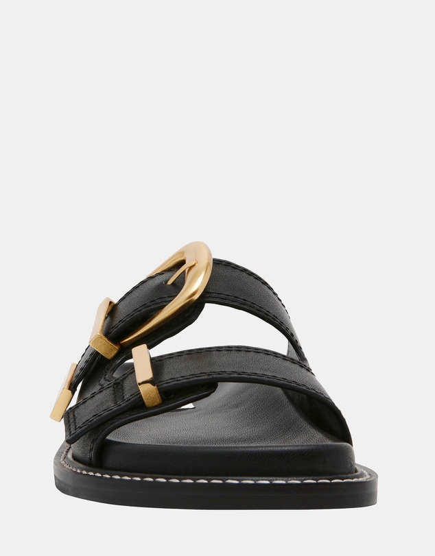 Steve Madden - Arch Black Leather Sandals