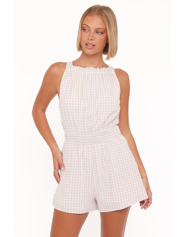 Petal & Pup - Felicity Playsuit - Beige Gingham