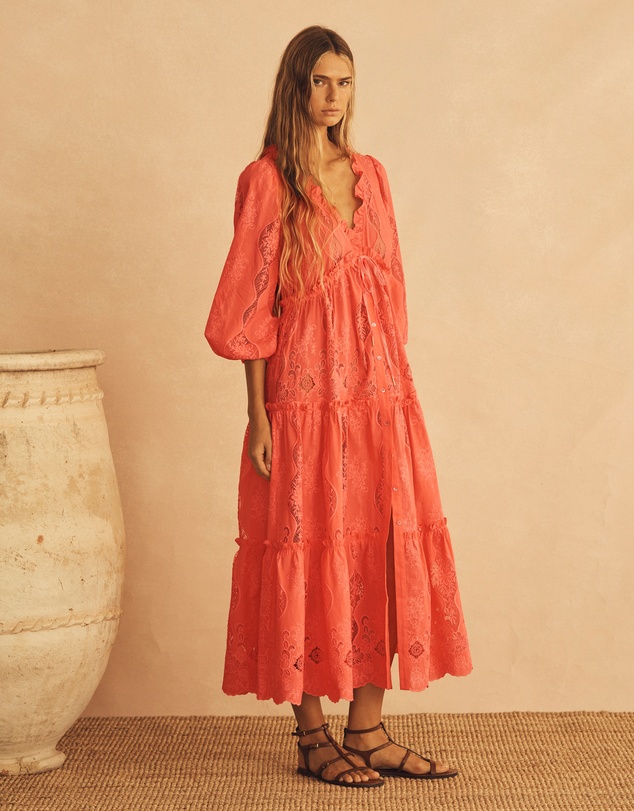 AUR OCEA - Drawstring Tiered Maxi Dress