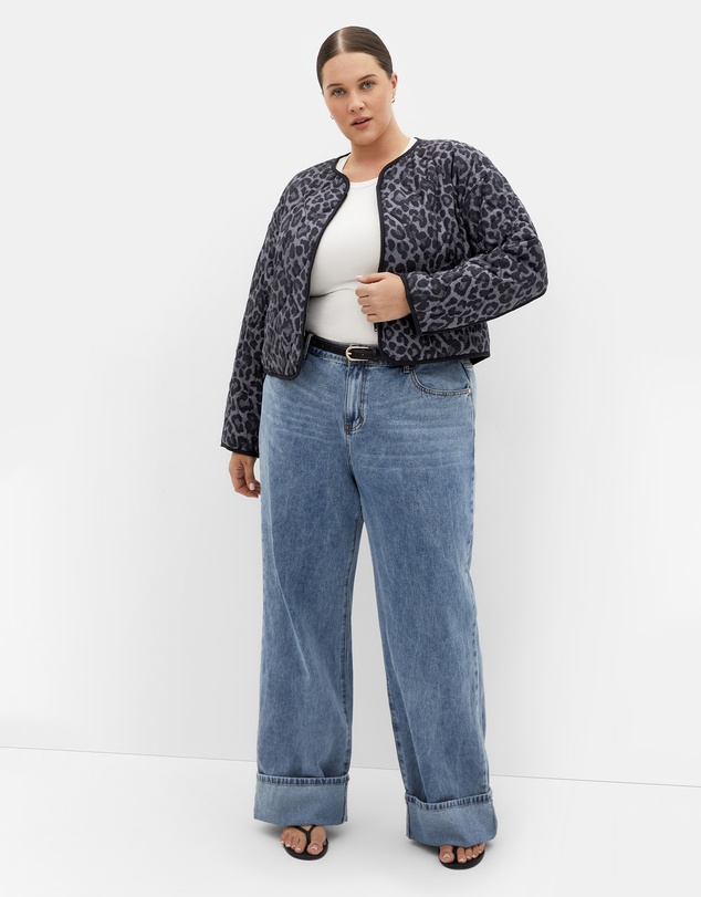 City Chic - Quilted Animal Print Jacket