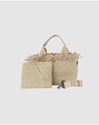 Chuchka - Woven Neoprene Mini Tote - Fringe Beige