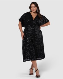 Pink Dusk by Curve Project - Want you Sequin Midi Dress