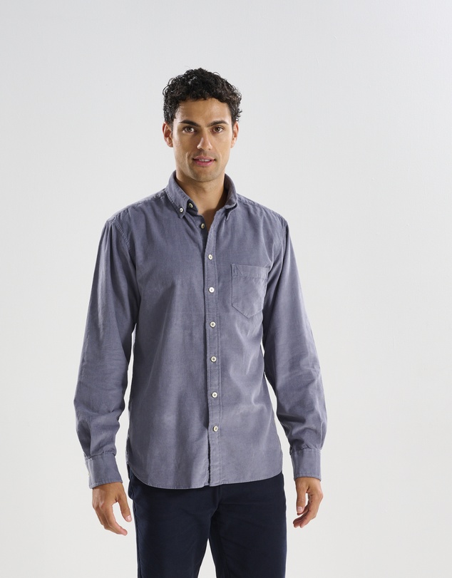 3 Wise Men - 3 Wise Men Swordfish Grey Corduroy Shirt